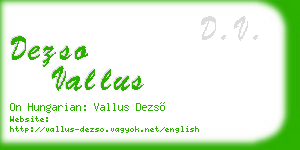 dezso vallus business card